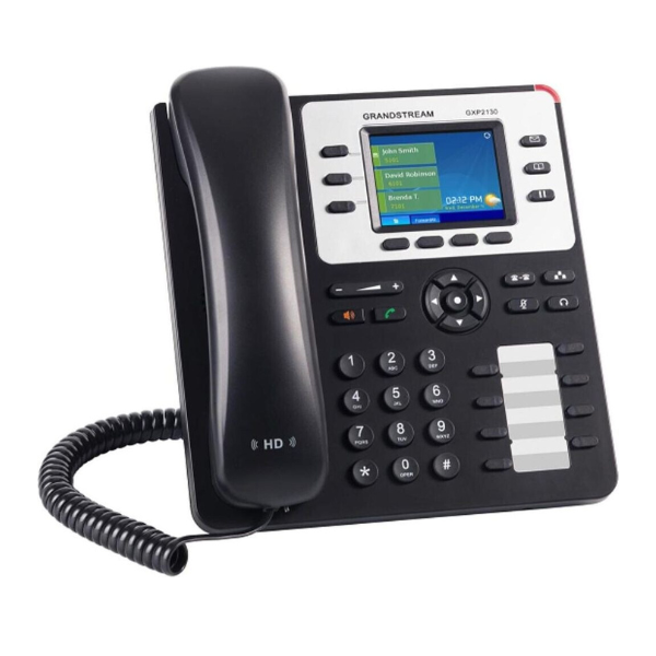 Teléfono IP Grandstream GXP 2130 con pantalla en color compatible con centralita virtual Zoon Suite