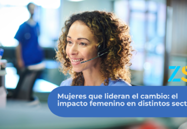 Mujer atendiendo llamadas en oficina representando el liderazgo femenino en distintos sectores profesionales en el Día Internacional de la Mujer