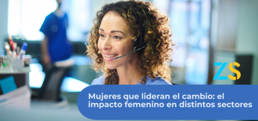 Mujer atendiendo llamadas en oficina representando el liderazgo femenino en distintos sectores profesionales en el Día Internacional de la Mujer